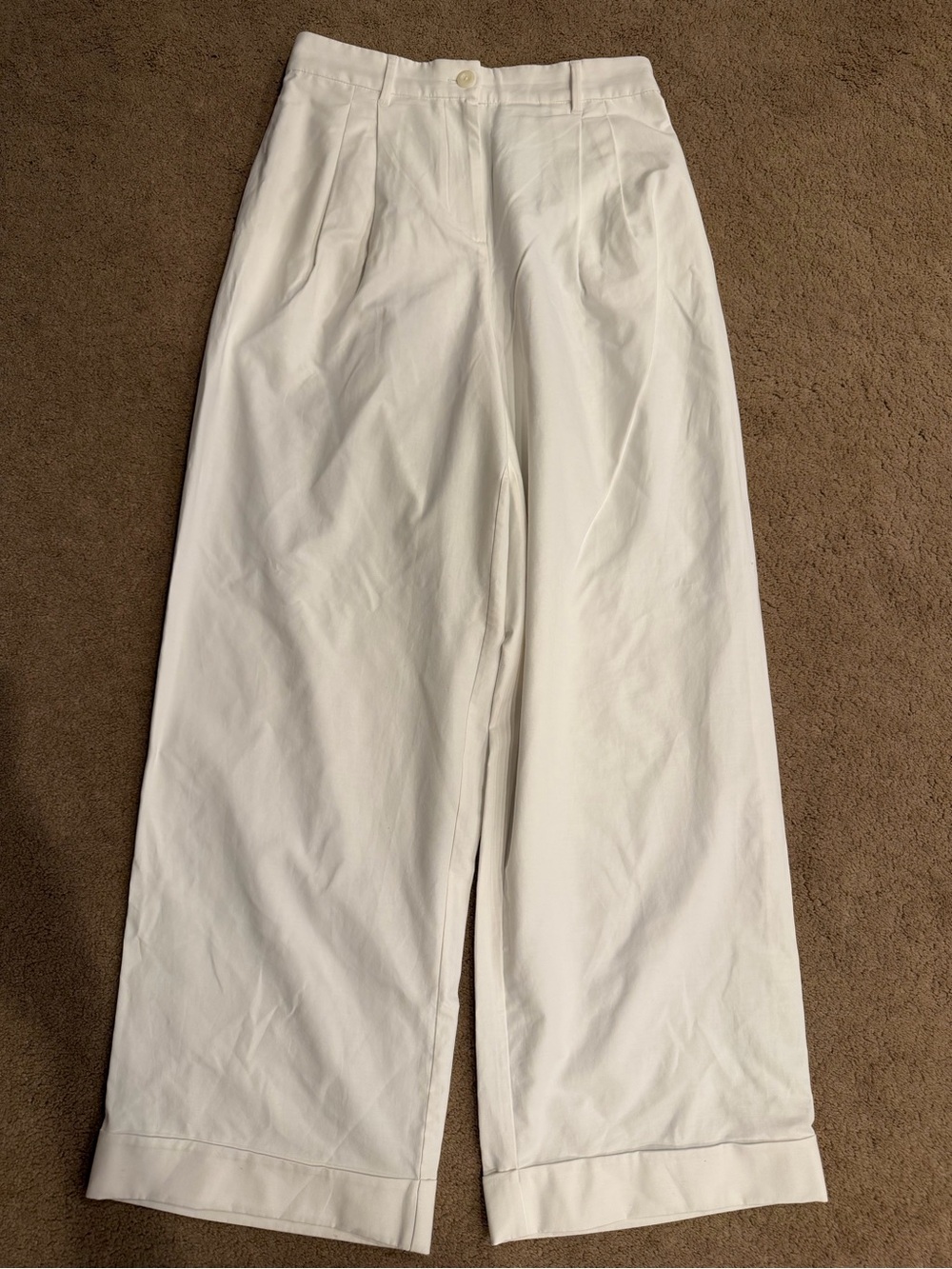 lululemon athletica White Linen Wide-Leg High-Waist Pants